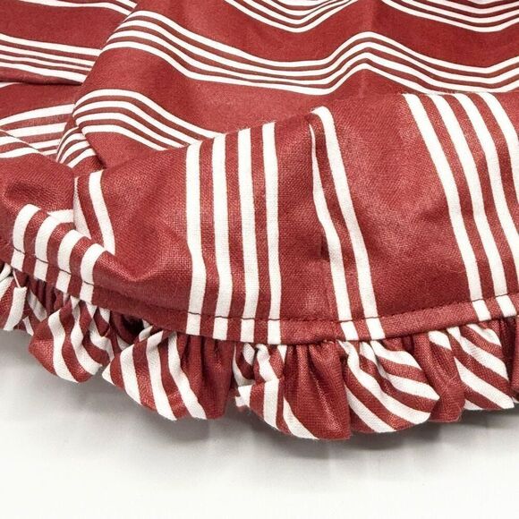 Longaberger Fabric 1998 Basket Liner Round Winter Wishes Red Stripe Insert for B - Picture 4 of 8